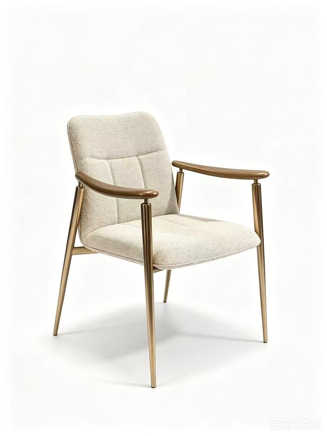 Light luxury stainless armrest dining chair