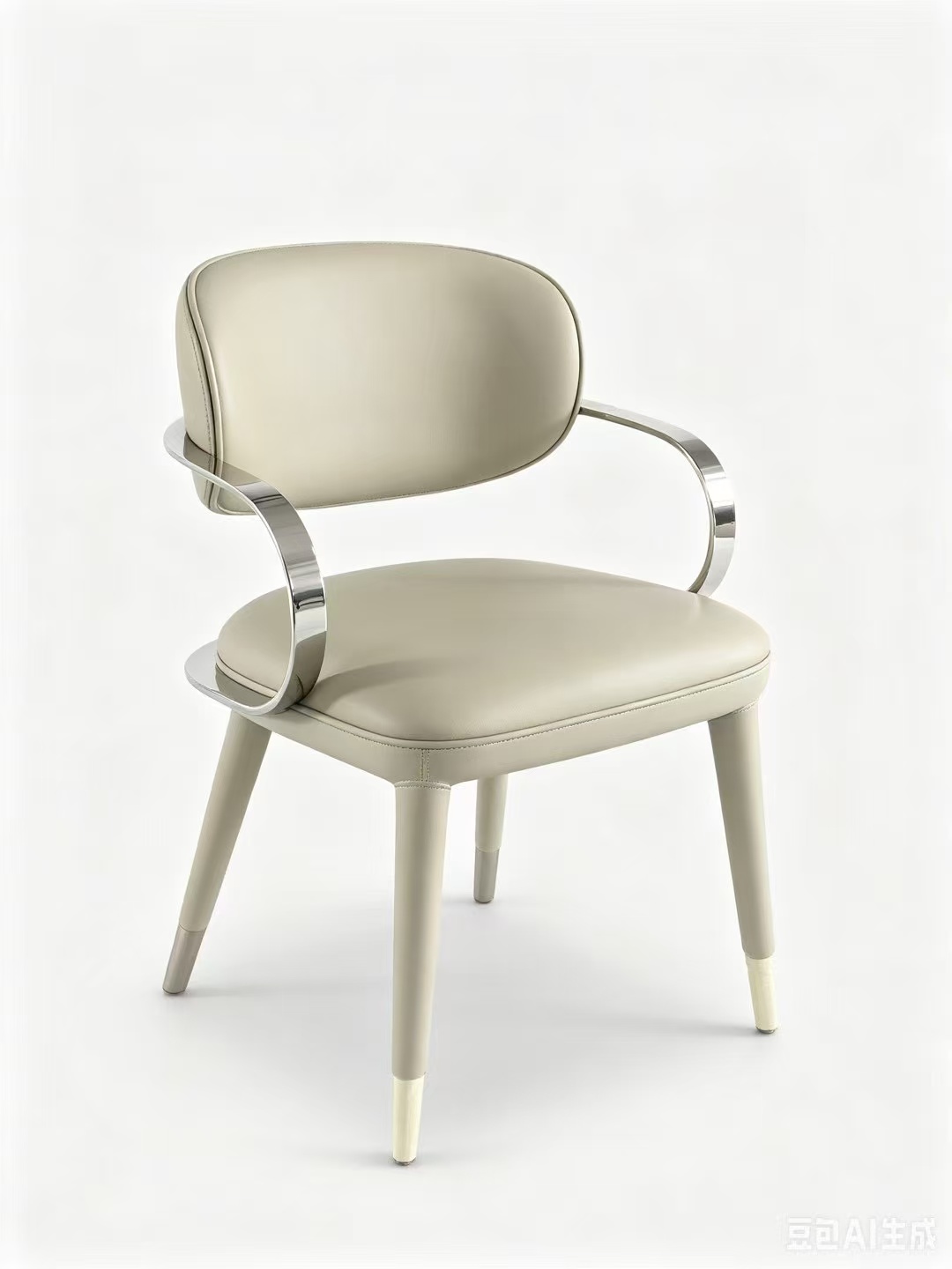 Stainless ring armrest dining chair