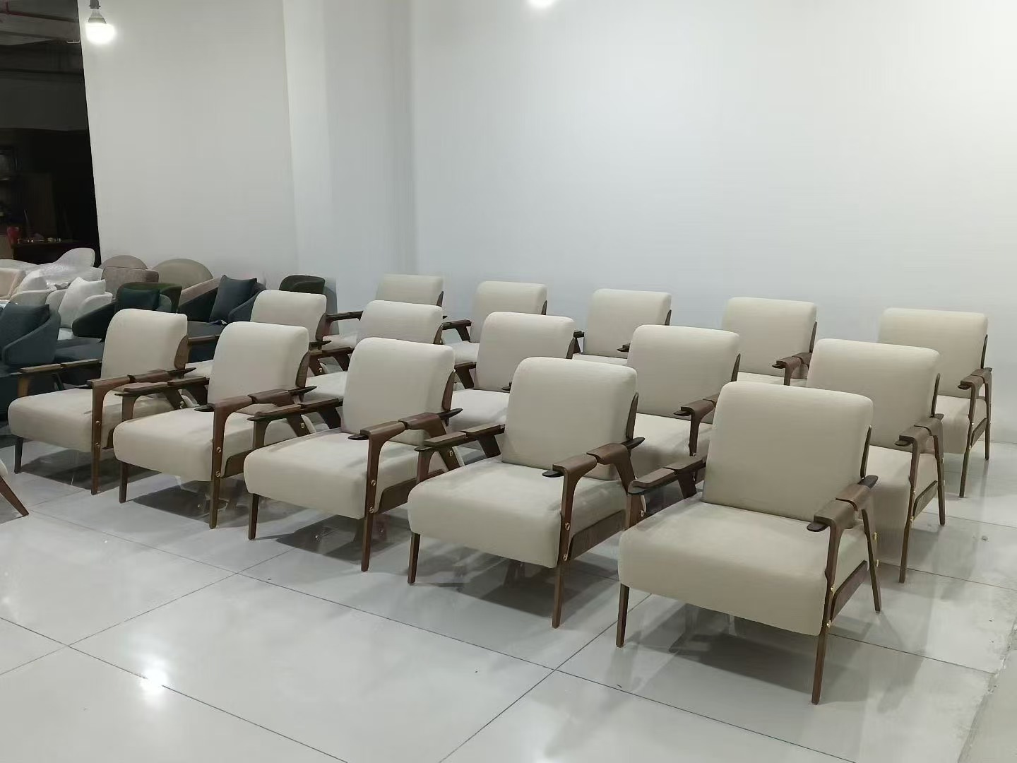 Solid wood armrest leisure chair