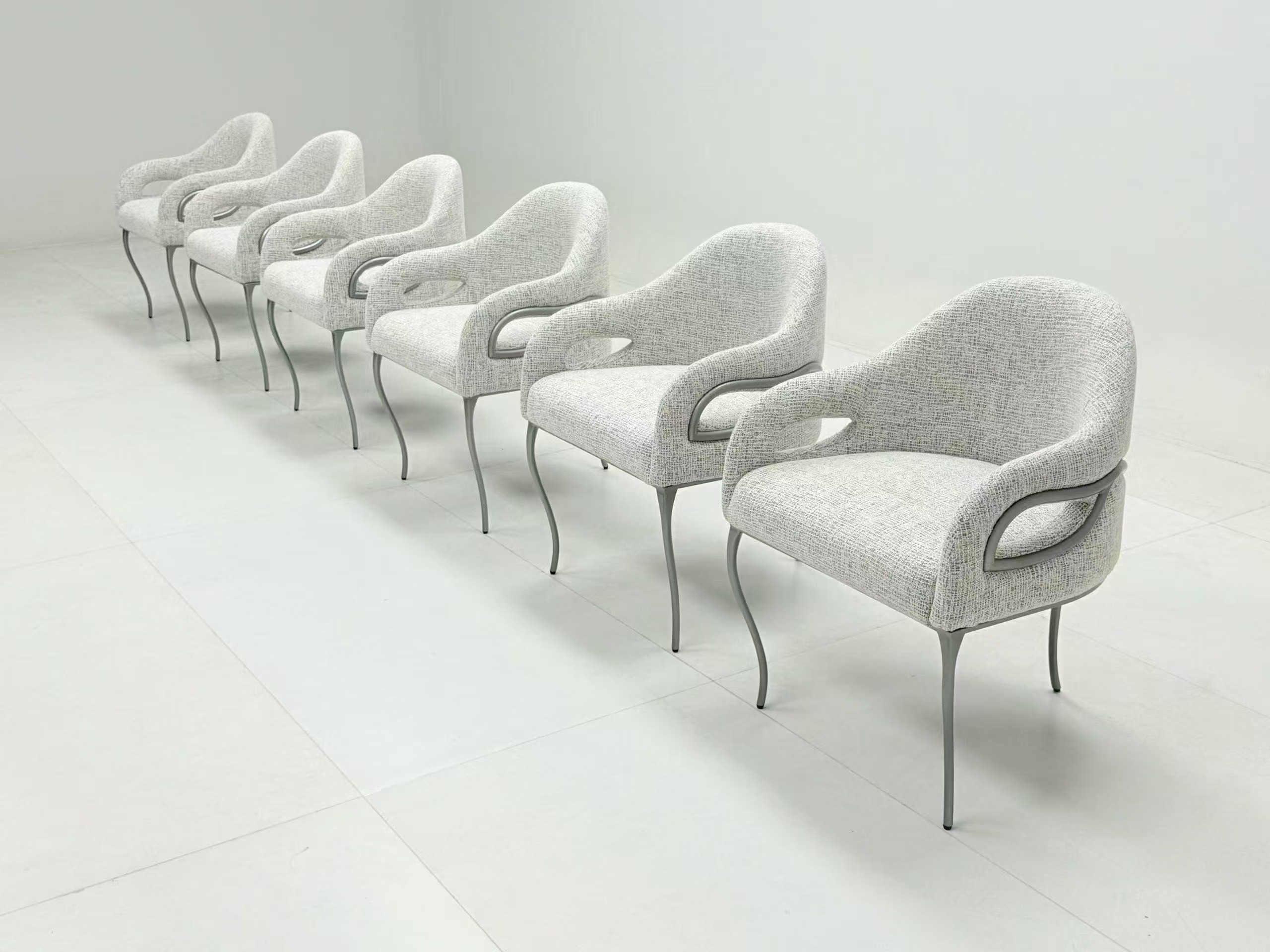 Hollow-out armrest dining chair