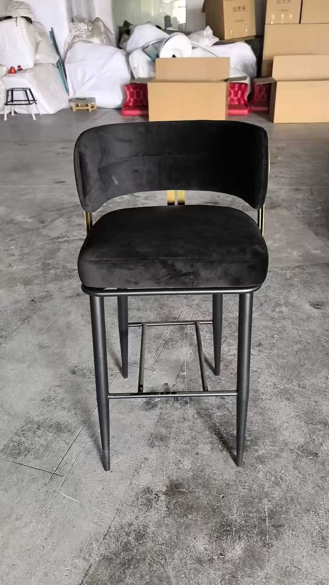Solid wood backrest bar chair