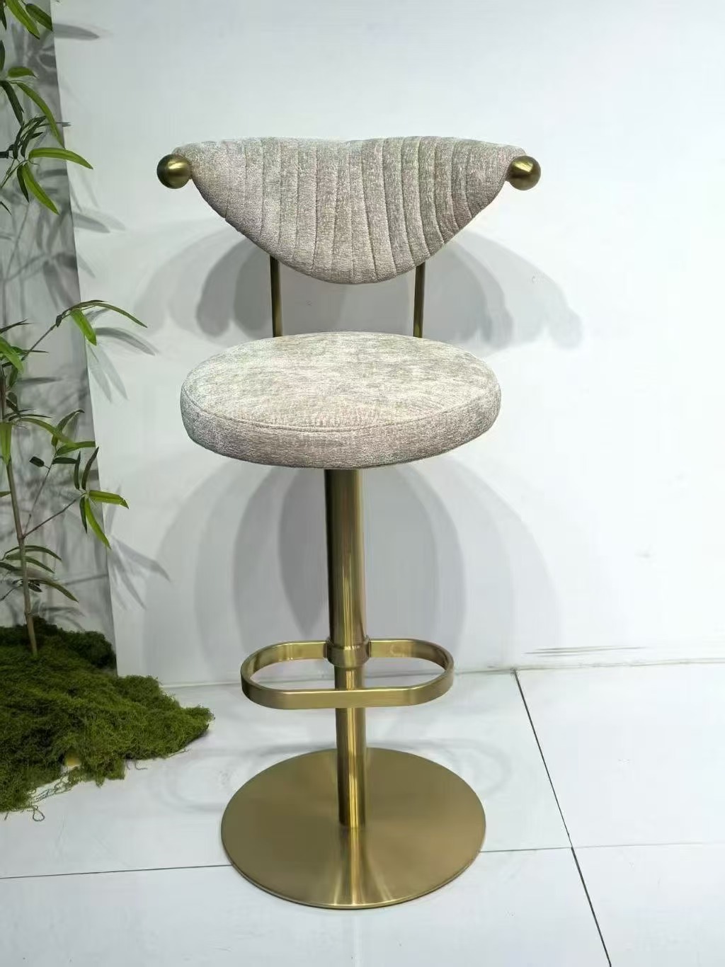 Pleated fabric bar chair