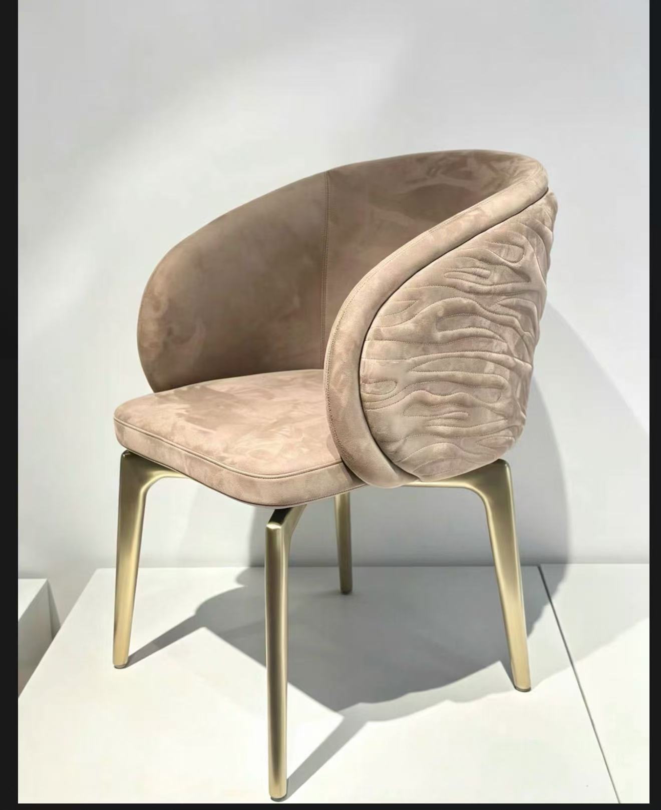 Italian embossed velvet dining chair