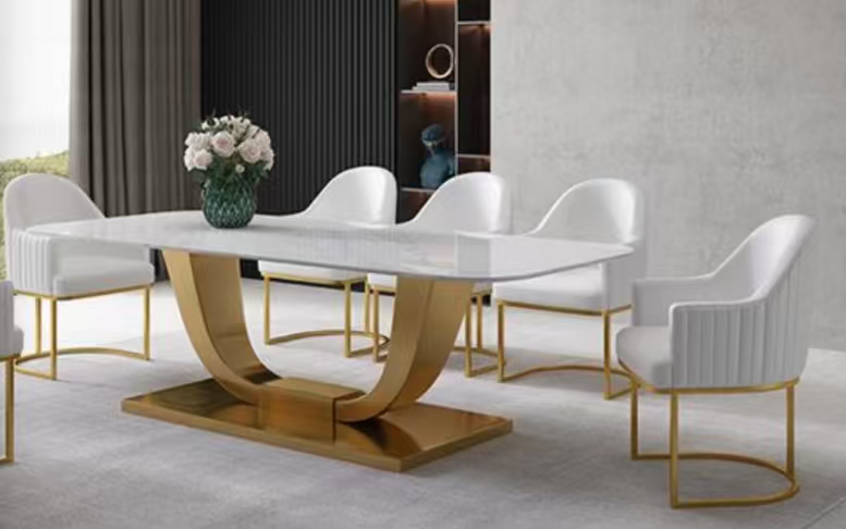 Gold stainless dining table