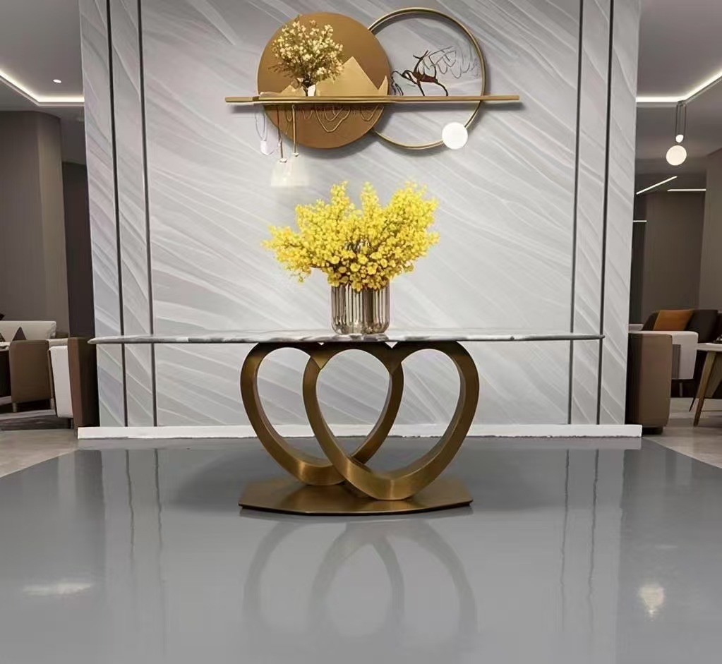 Double love stainless dining table