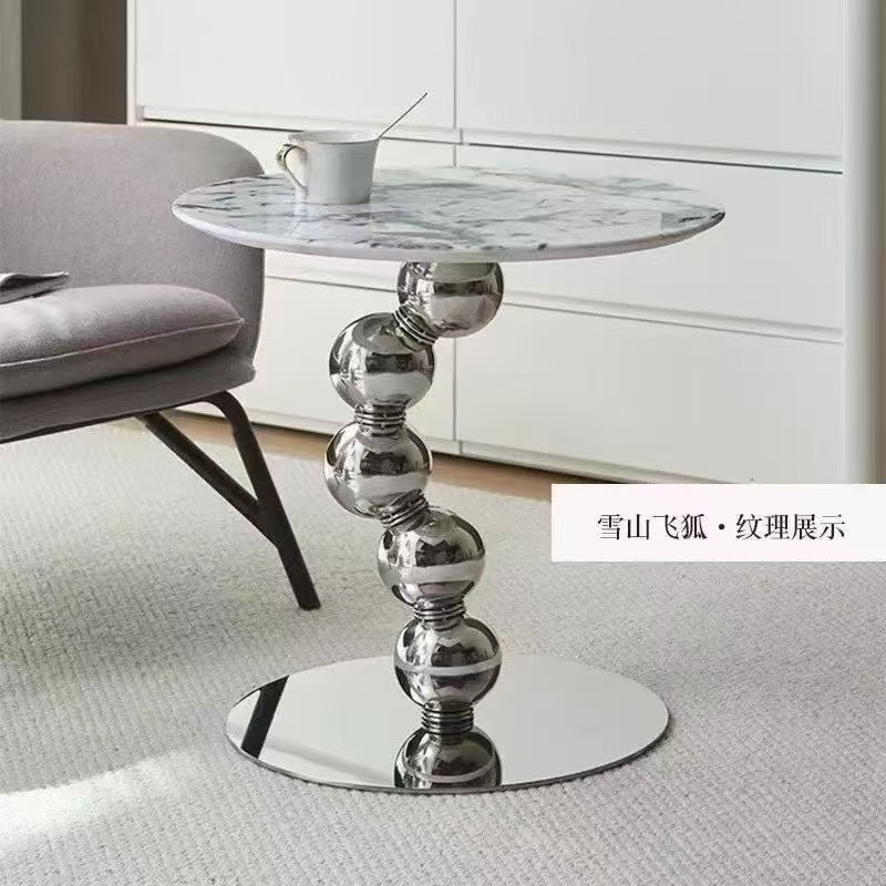 Beaded beads stainless steel edge table