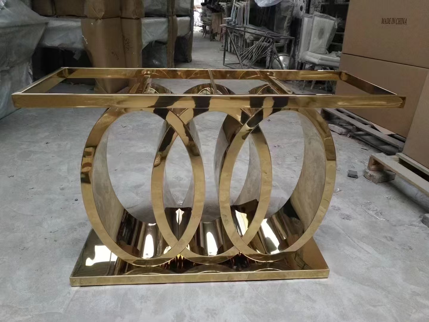 Three-ring series stainless steel porch table