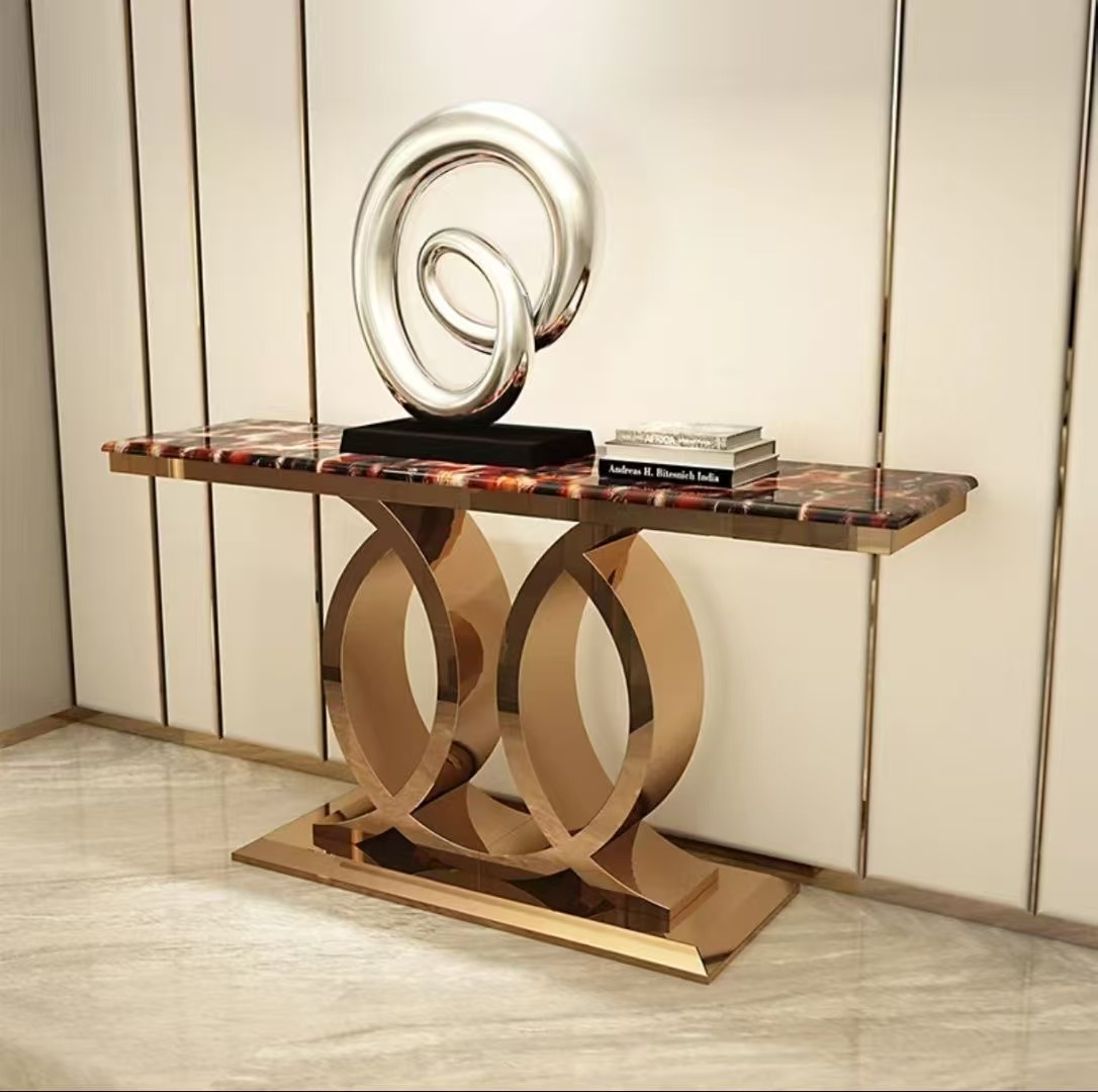 Double-ring overlapping stainless steel marble